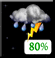 Wednesday Night: Widespread showers and thunderstorms before 8pm, then scattered showers and thunderstorms. Mostly cloudy, with a low around 81. East northeast wind 8 to 13 mph. Chance of precipitation is 80%. Wednesday Night: Widespread Showers And Thunderstorms then Scattered Showers And Thunderstorms